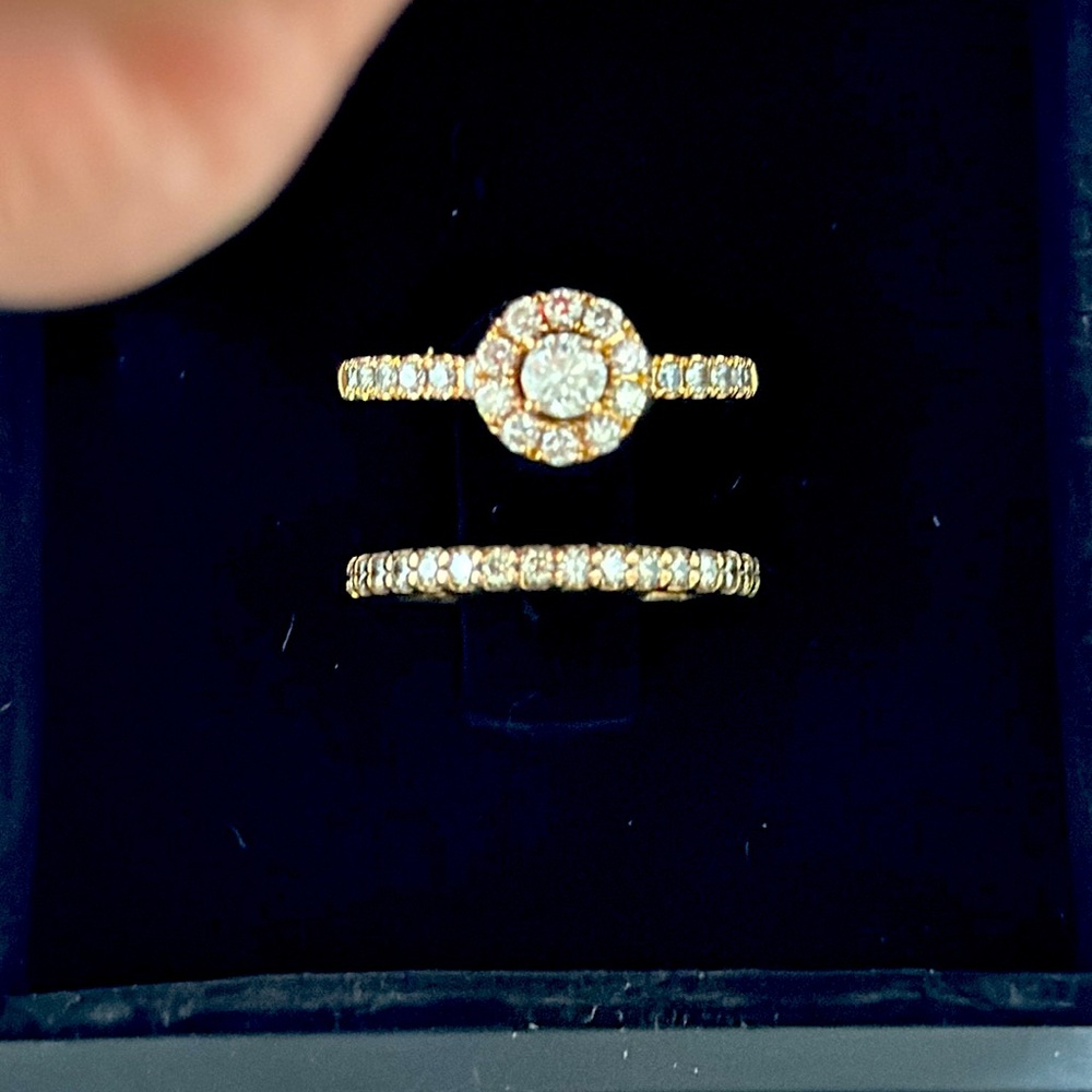 HELZBERG 14kt ROSE GOLD WEDDING SET